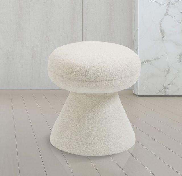 Meridian Furniture Drum Cream Ottoman-2