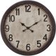 Monarch Specialties Inc. Antique Brown 20" Round Wall Clock with Standard Numbers on Distressed Brow-0