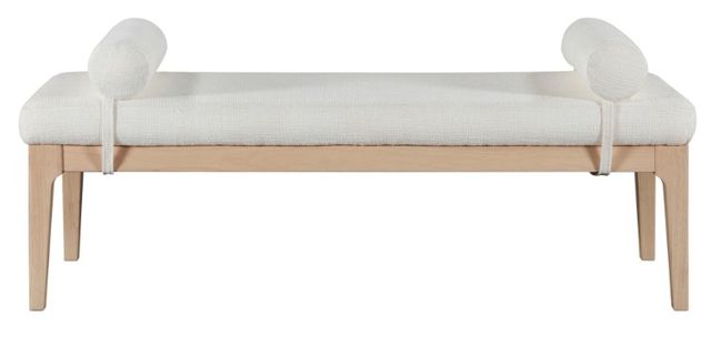 Meridian Furniture Priscilla Cream/Natural Upholstered Bench-1
