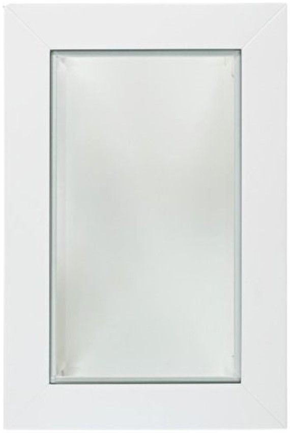 Jofran Inc. Urban Icon Glass Top Chairside Table with White Base-3