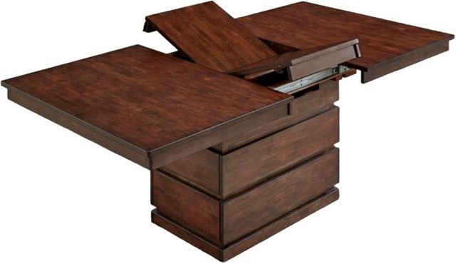 A-America® Chesney Falcon Brown Convertible Height Storage Dining Table-2