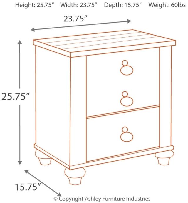 Signature Design by Ashley® Willowton Whitewash Nightstand-3