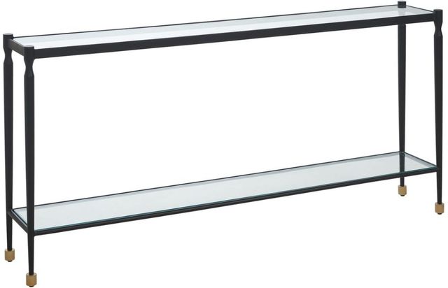 Uttermost® Javana Glass Top Console Table with Black Base-0