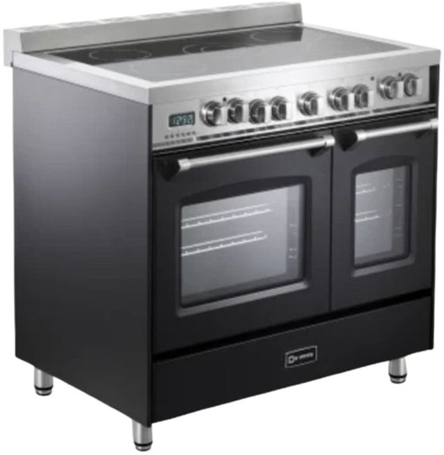 Verona® Prestige 36" Matte Black Double Oven Pro Style Electric Range-3