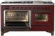 Ilve® Majestic III 60" Burgundy Pro Style Dual Fuel Liquid Propane Range with Triple Glass Door and Burnished Trim-2