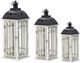 A & B Home Set of 3 Black/Washed White Lanterns-0