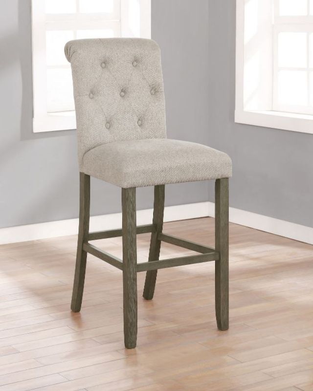 Coaster® Balboa 2-Piece Beige/Rustic Brown Tufted Back Bar Stools-3
