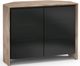 Salamander Designs® Barcelona 323 CR Corner Cabinet-Natural Walnut/Black Glass-0