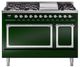 Ilve® Nostalgie II Noblesse 48'' Emerald Green Pro Style Dual Fuel Range with Chrome Trim-0