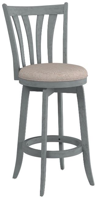 HH2 Home Savana Blue Wire Brush/Cream Swivel Bar Stool-0