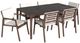 Flexsteel® Nova 7-Piece Brown/Natural Acacia Wood/Canvas Outdoor Dining Table Set-0