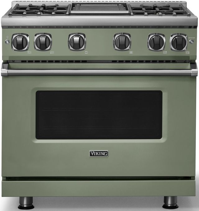 Viking® 7 Series 36" Eucalyptus Pro Style Natural Gas Range with Griddle-0