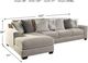 Benchcraft® Ardsley 2-Piece Pewter Left-Arm Facing Sofa Sectional and Chaise-1