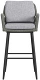 Elements International Bayhill Black/Gray Aluminum/Fabric Outdoor Barstool-2