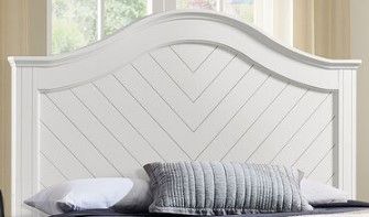 Elements International Kona White Queen Panel Bed-2