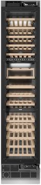 ZLINE Autograph Edition 18 in. 9 Cu. Ft. Panel Ready Right Hinge Triple Zone Column Wine Cooler with Champagne Bronze Accents-1