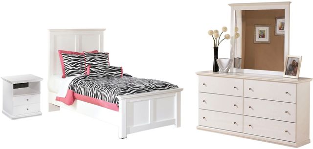Signature Design by Ashley® Bostwick Shoals 4-Piece White Twin Panel Bed Set-0