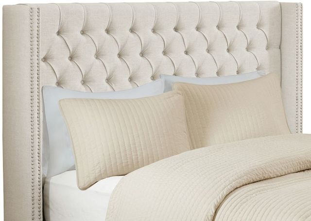 Olliix by Madison Park Amelia Cream King Upholstery Headboard-2