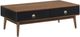 Armen Living Amigo Walnut Coffee Table with Black Drawers -0