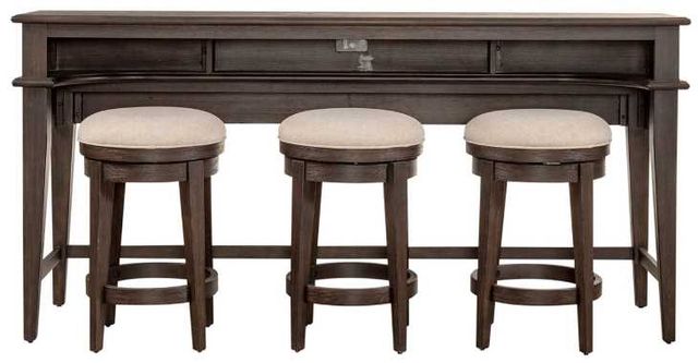 Liberty Furniture Mill Creek 4-Piece Cream/Peppercorn Bar Table Set-2