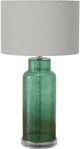 Monarch Specialties Inc. Green Glass Table Lamp with Grey Shade-0