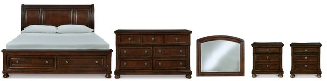 Millennium® by Ashley Porter 5-Piece Rustic Brown California King Sleigh Bed Set
