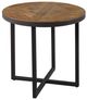Emerald Home Denton Antique Pine Round End Table with Steel Gray Base-0