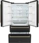 ZLINE Autograph Edition 36" 22.5 Cu. Ft. Fingerprint Resistant Black Stainless Steel Counter Depth French Door Refrigerator with Ice Maker and Champagne Bronze Traditional Handles-1