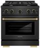 ZLINE Designer Collection Paramount 30" Black Satin Stainless Steel Gas Range with 4 Burner Cooktop and Convection Gas Oven-0