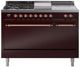Ilve® Nostalgie II Series 48" Burgundy Pro Style Dual Fuel Range-0