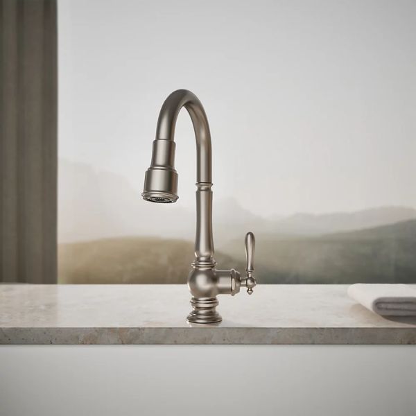 KOHLER® Artifacts® Vibrant Stainless 16" Kitchen Sink Faucet with 3-Function Sprayhead-3