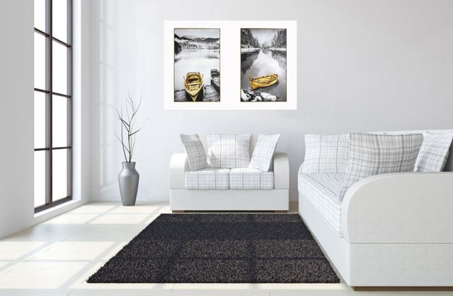 Classy Living 2-Piece Golden Serenity Reflections Wall Art Set-1