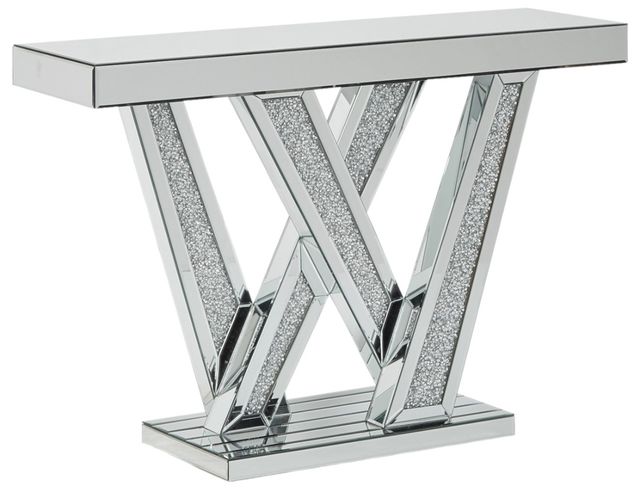 Signature Design by Ashley® Gillrock Mirror Glass Console Table with Silver Base-0