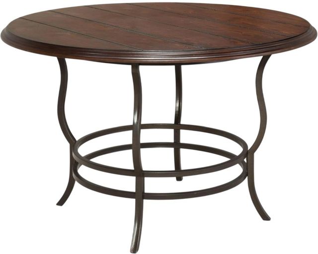 Bernards Midland Brown Dining Table with Charcoal Black Base-0