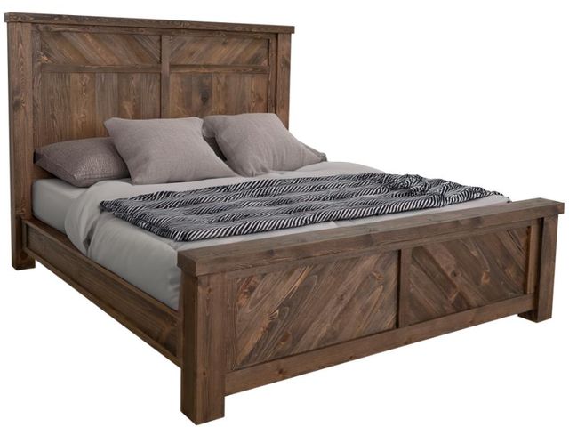 International Furniture Direct Dutton Brown Queen Panel Bed-0