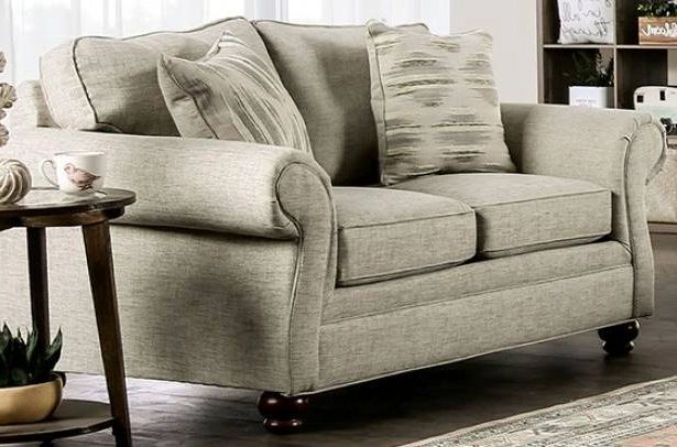 Furniture of America® Amaya Cream Loveseat-0