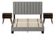 Elements International Coyote 3-Piece Caroll Gray Queen Bed with Two End Table Set-1