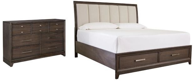 Signature Design by Ashley® Brueban 2-Piece Brown King Panel Storage Bed Set-0