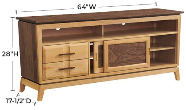 Whittier Wood® Furniture Addison Duet 64" Sound Bar Media Console-1