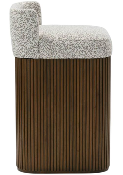 Rowe® Customizable Kindred Low Back Counter Stool in Sesame Legs-4