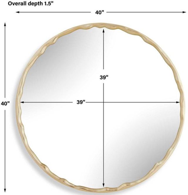 Uttermost® Crinkle Champagne Leaf Round Mirror-3