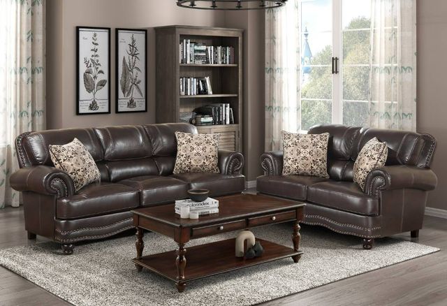 Homelegance® Milford Brown Loveseat-1