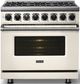 Viking® 7 Series 36" Pure White Pro Style Dual Fuel Range-4