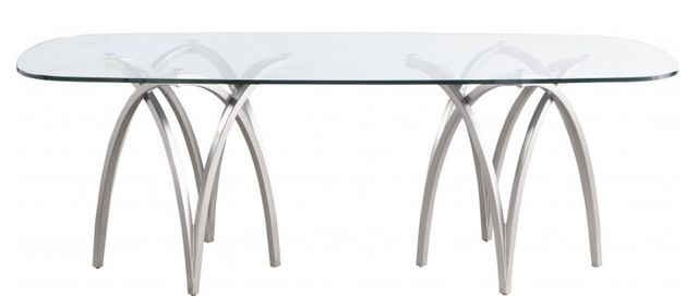 Meridian Furniture Madelyn Clear/Silver Dining Table-1