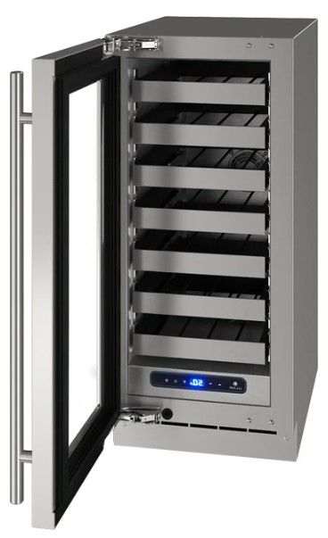U-Line® Stainless Steel 15" Built-In Wine Storage-1