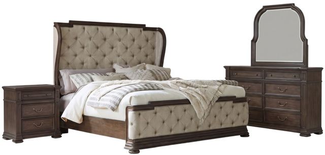 Liberty Furniture Provence Park 4-Piece Chateau Brown/Cream King Bedroom Set-0