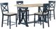 Steve Silver Co. Darcy 5-Piece Midnight Blue/Natural Counter Height Dining Set-0