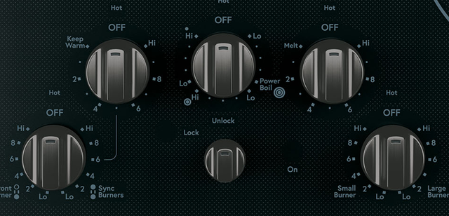 Café™ Brushed Black Electric Cooktop Knob Kit-1
