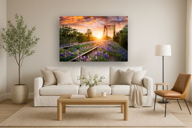 Classy Living Bluebonnet Rails Wall Art-1