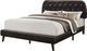 Monarch Specialties Inc. Brown Leather with Wood Leg Queen Bed-0